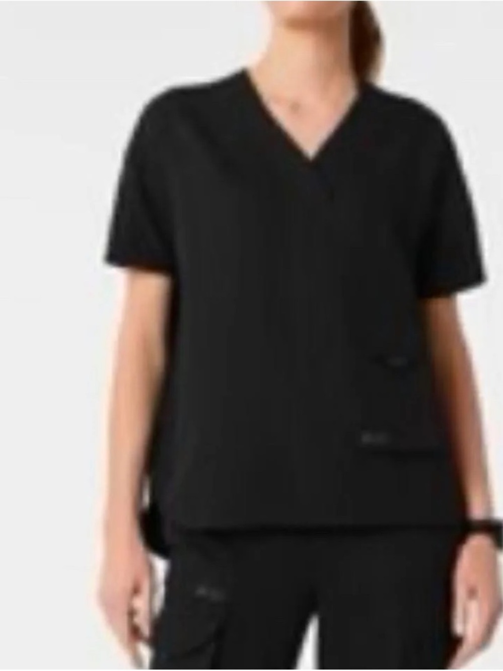 FIGS Black Jena V-Neck Crossover Scrub Top M EUC (Extreme Collection)